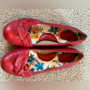 Born red leather flats. Size 7.5